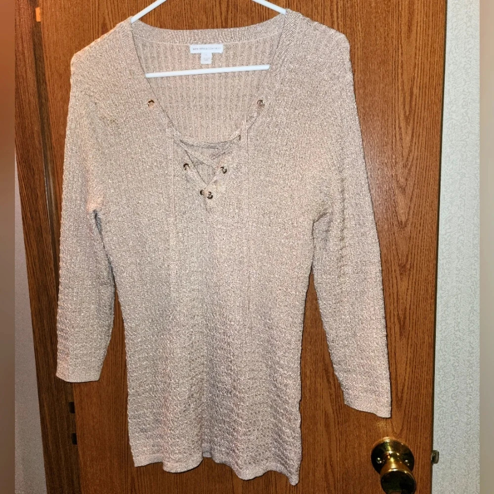 New York and Company Pink Sparkly Sweater
